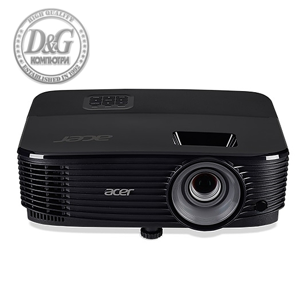 Acer Projector X1123HP, DLP, SVGA (800x600), 4000 ANSI Lumens, 20000:1, 3D, HDMI, VGA, RCA, Audio in, Audio out, VGA out, Speaker 3W, Bluelight Shield, LumiSense, 3D, 2.4kg, Lamp life up to 15000 hours, Black