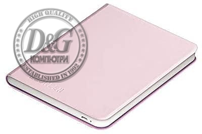 Калъф кожен BOOKEEN Classic, за eBook четец DIVA, 6 inch, магнит, Lily Pink