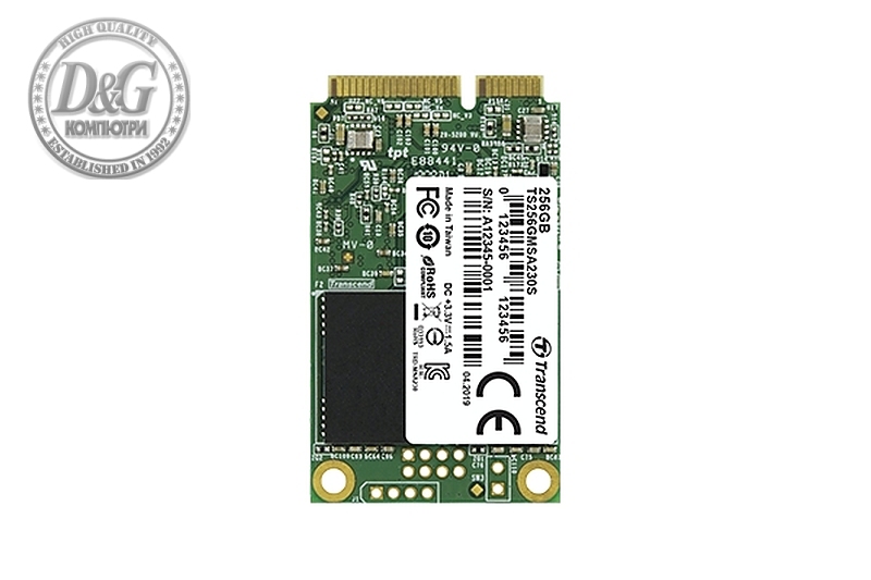 Transcend 256GB, mSATA SSD, SATA3, 3D TLC