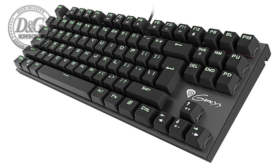 Genesis Mechanical Gaming Keyboard Thor 300 Tkl Green Backlight Outemu Blue Switch Us Layout