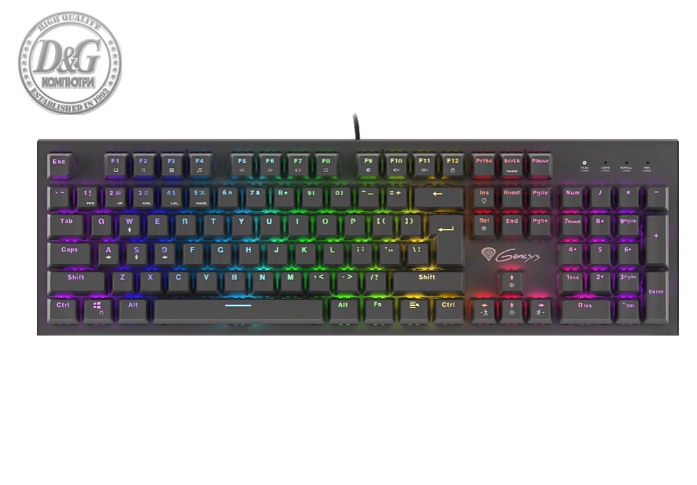 Genesis Mechanical Gaming Keyboard Thor 300 RGB Backlight Outemu Brown Switch US Layout