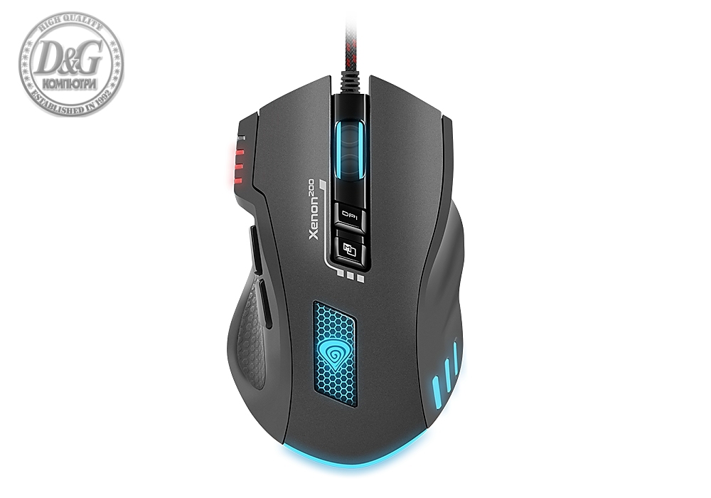 Genesis Gaming Mouse Xenon 200 Optical 3200Dpi With Software Rgb Illuminated Black