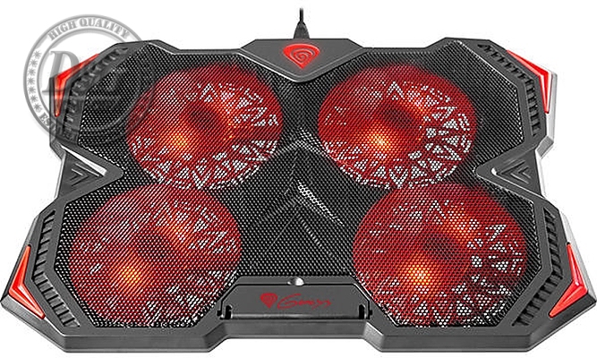 Genesis Laptop Cooling Pad Oxid 250 15.6-17.3 4 Fans, Led Light, 2 Usb