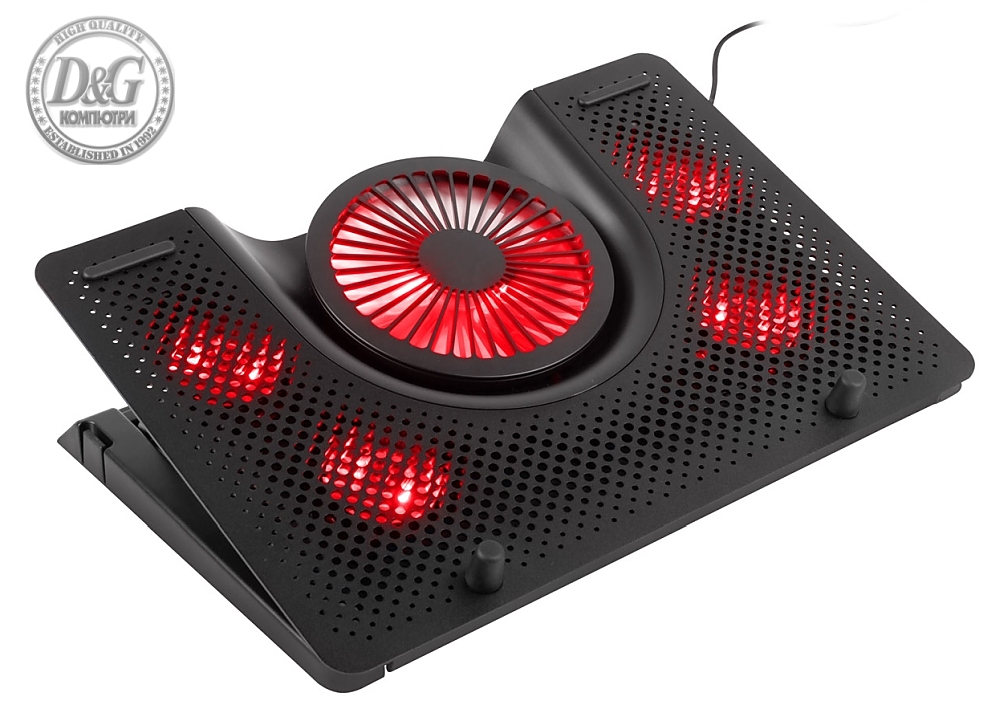 Genesis Laptop Cooling Pad Oxid 550 15.6-17.3 5 Fans, Led Light, 1 Usb