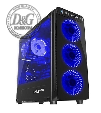 Genesis Case Irid 300 Blue Midi Tower Usb 3.0