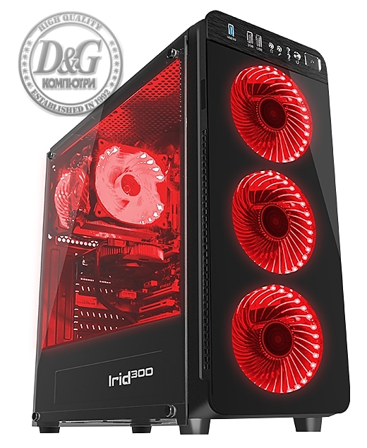 Genesis Case Irid 300 Red Midi Tower Usb 3.0