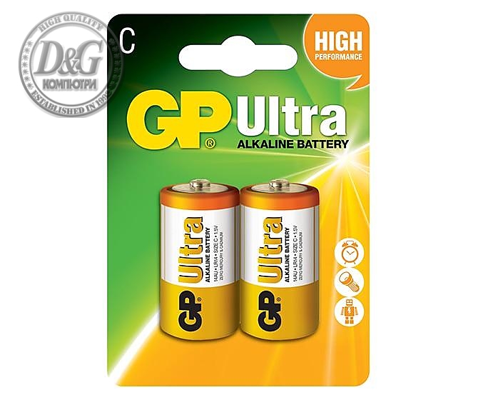 Алкална батерия GP ULTRA LR14 /2 бр. в опаковка/ 1.5V