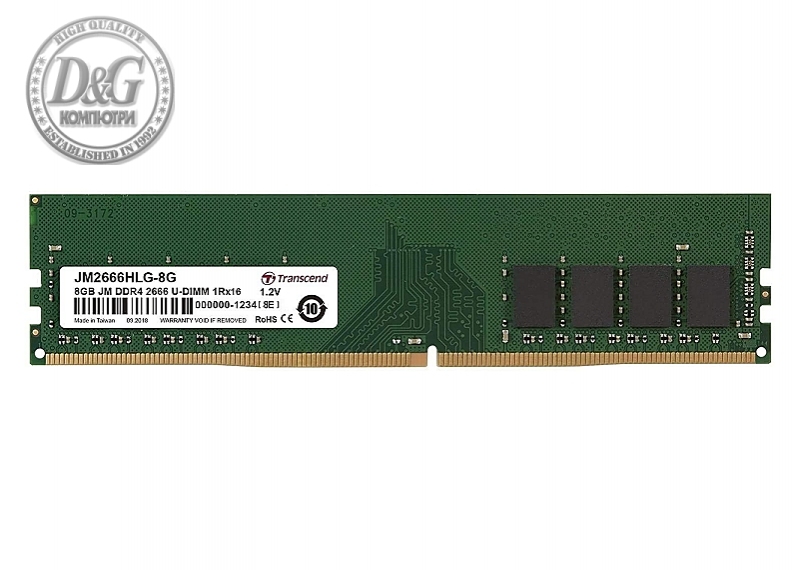 Transcend 8GB JM DDR4 2666Mhz U-DIMM 1Rx16 1Gx16 CL19 1.2V