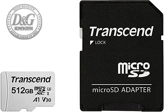 Transcend 512GB microSD w/ adapter UHS-I U3 A1