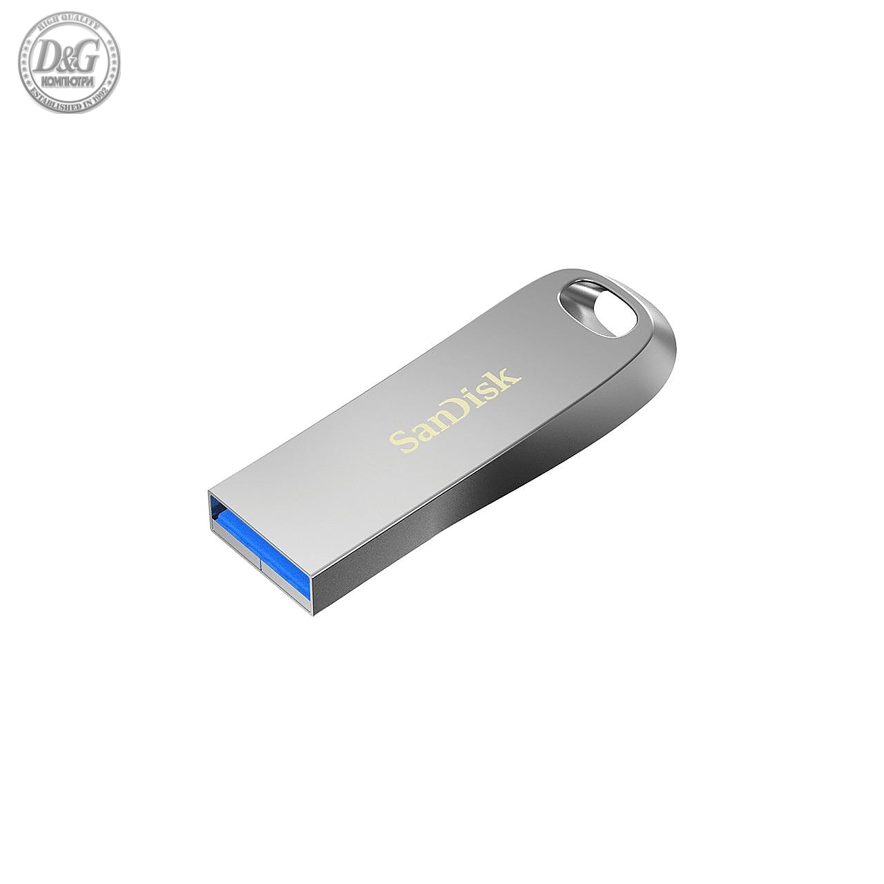 USB памет SanDisk Ultra Luxe, USB 3.1 Gen 1, 256GB, Сребрист