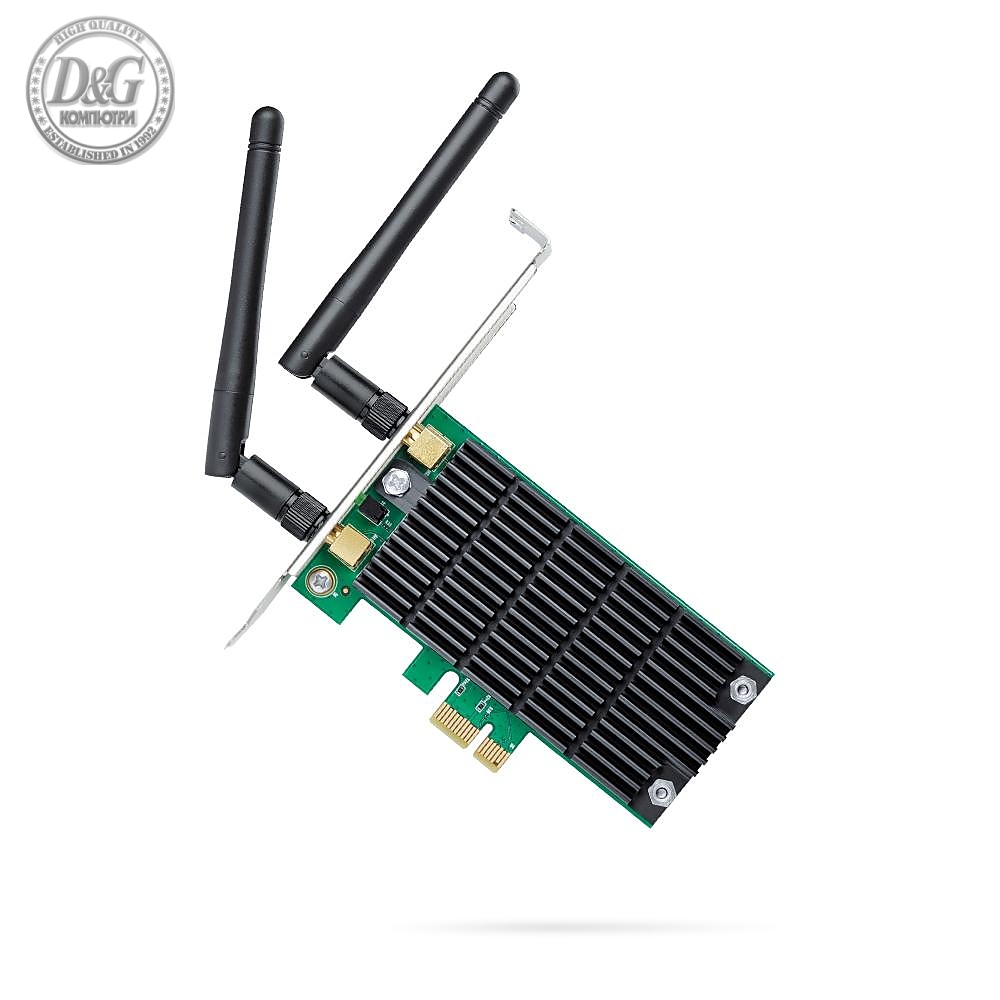 Безжичен адаптер TP-LINK Archer T4E, AC1200 dual band, PCI-EX, две външни антени