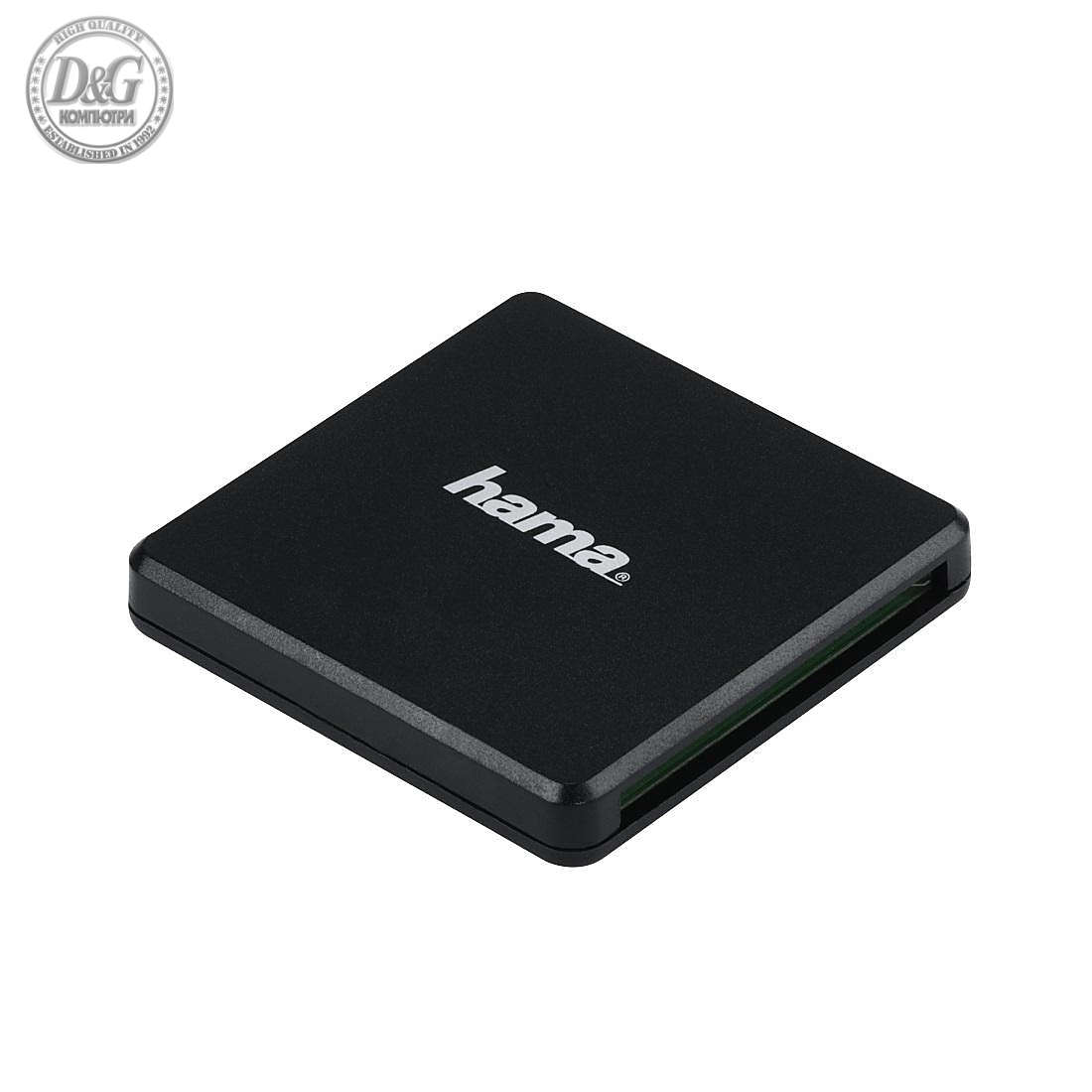 Четец за карти HAMA Multi, USB 3.0, SD/microSD/CF, 5 Gbps, Черен