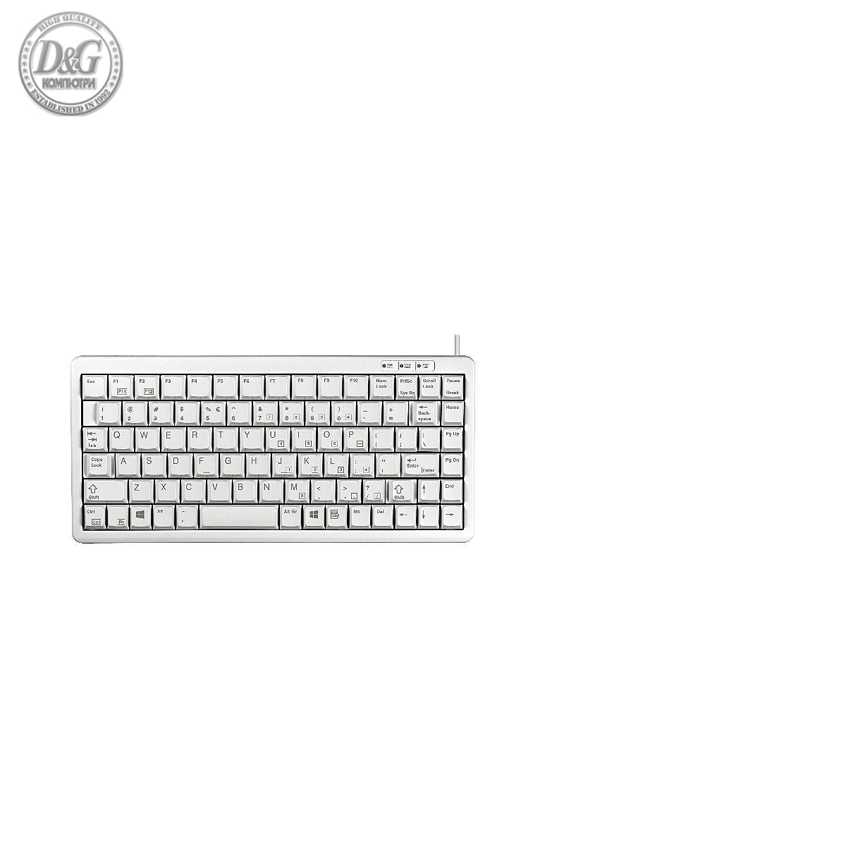 Жична клавиатура CHERRY G84-4100, USB, 86 клавиша, Светло сива