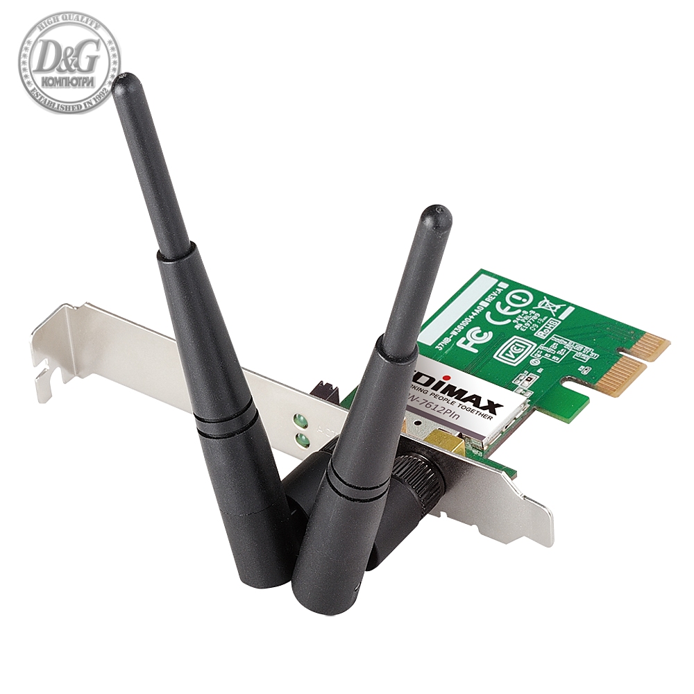 Безжичен PCI Express адаптер EDIMAX EW-7612PIN, Realtek, 2.4Ghz, 802.11n/g/b