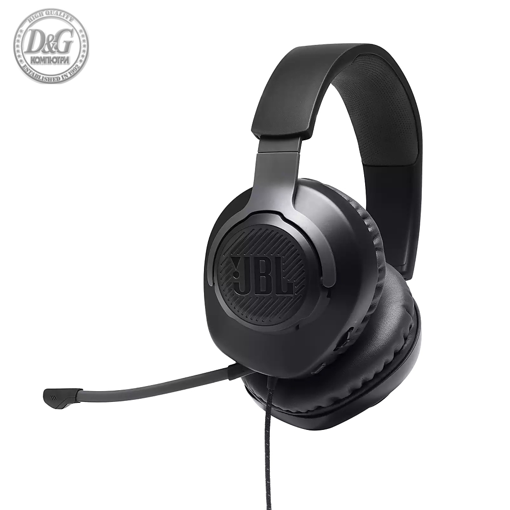 JBL QUANTUM 100 BLK Wired over-ear gaming headset with a detachable mic