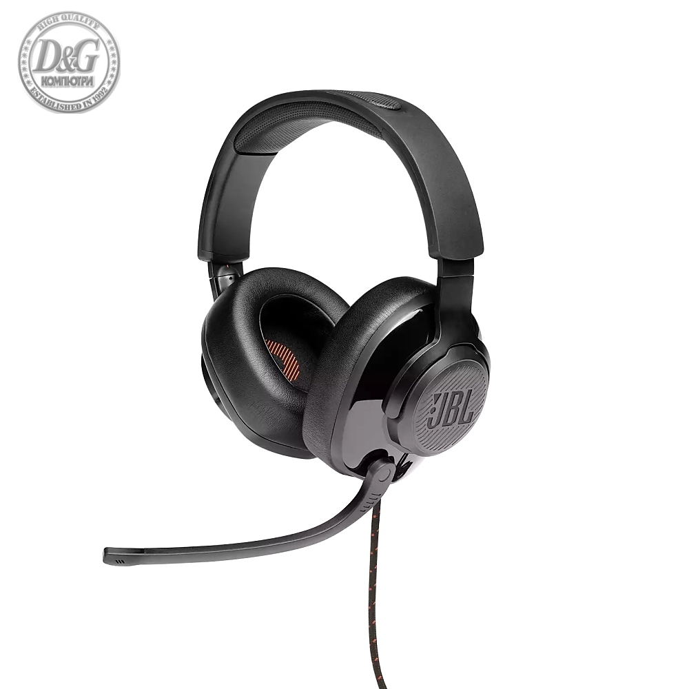 JBL QUANTUM 300 BLK Hybrid wired over-ear gaming headset with flip-up mic