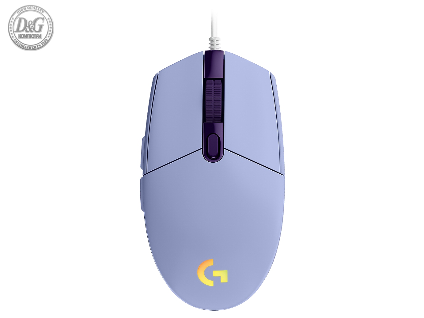 Геймърска мишка Logitech G102 LightSync, RGB, Оптична, Жична, USB, Лилав