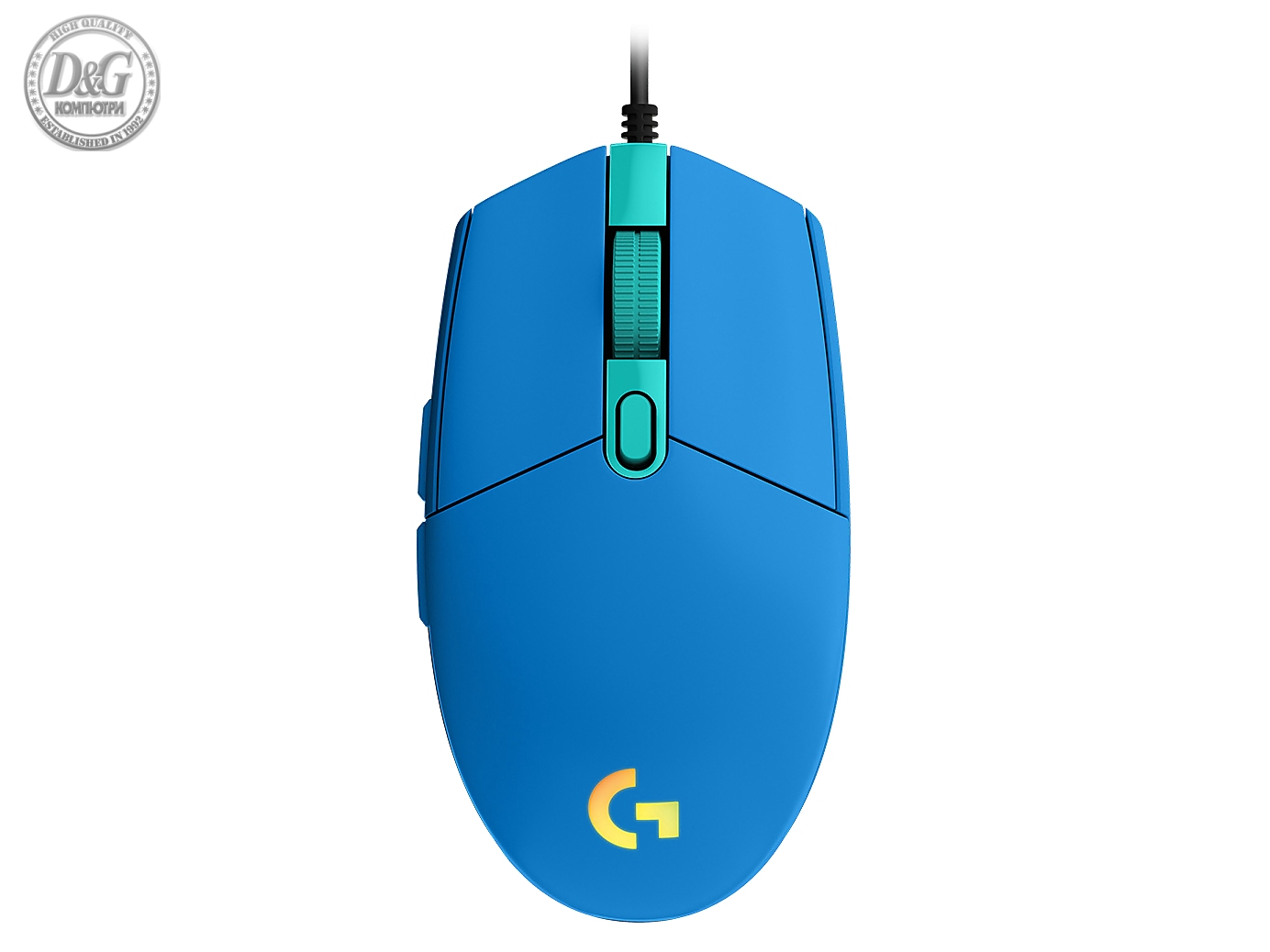 Геймърска мишка Logitech G102 LightSync, RGB, Оптична, Жична, USB, Син