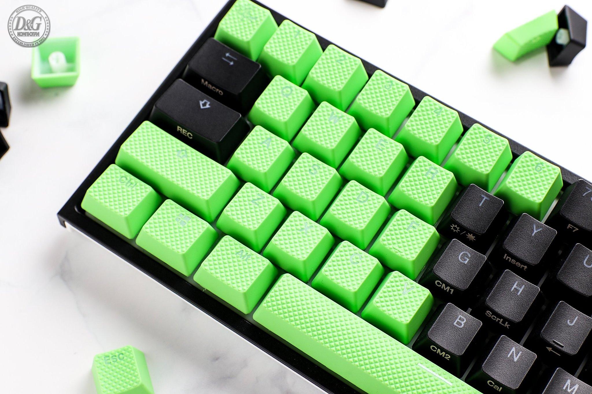 Капачки за механична клавиатура Ducky Green 31-Keycap Set Rubber Backlit Double-Shot US Layout