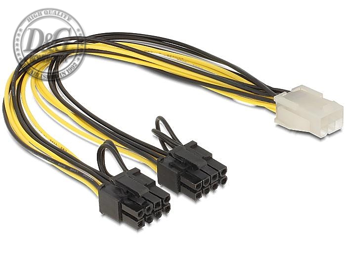 Кабел DeLock PCI Express power 6 pin женско &gt; 2 x 8 pin мъжко, 30 cm