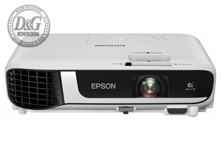 Epson EB-W51, WXGA (1280 x 800, 16:10), 4000 ANSI lumens, 16000:1, WLAN (optional), HDMI, USB 3:1 function, VGA, Speakers, Lamp warr: 12 months or 1.000 h, White