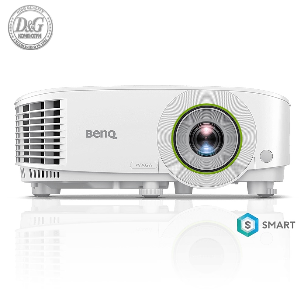 BenQ EW600, Wireless Android-based Smart Projector, DLP, WXGA (1280x800), 16:10, 3600 Lumens, 20000:1, Zoom 1.1x, Speaker 2W, USB Reader for PC-Less Presentations, Built-in Firefox, BT 4.0, Dual Band WiFi, 3D, Lamp 200W, up to 15000 hrs, 2.5 Kg, White