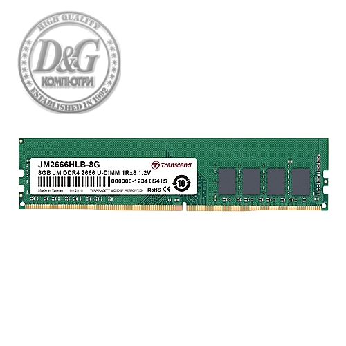 Transcend 4GB JM DDR4 2666Mhz U-DIMM 1Rx8 512Mx8 CL19 1.2V