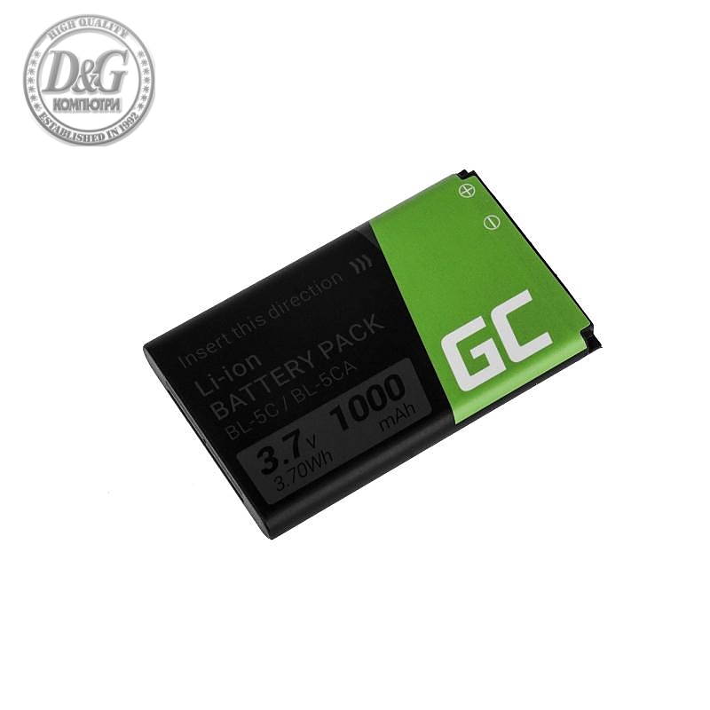 Батерия за телефон GREEN CELL BL-5C, за Nokia 105 2700 3110 5130 6230 E50, 3.7V, 1050mAh