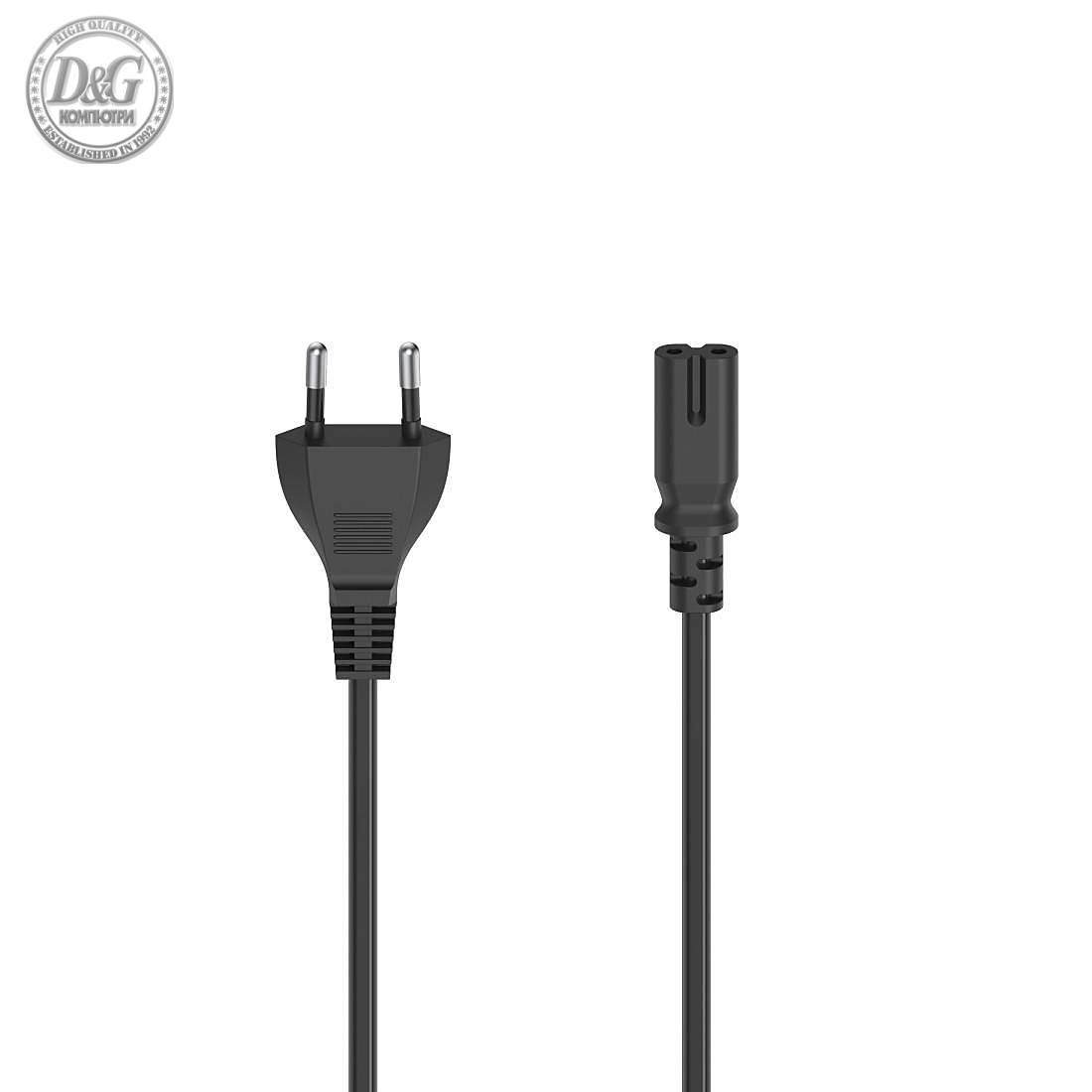 Захранващ кабел HAMA Euro Plug - 2-Pin, 2.5 m, Черен