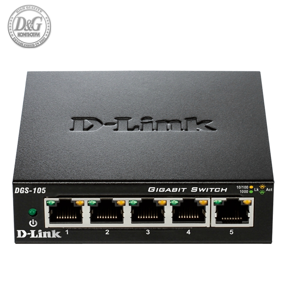 D-Link 5-Port Gigabit Ethernet Metal Housing Unmanaged Switch