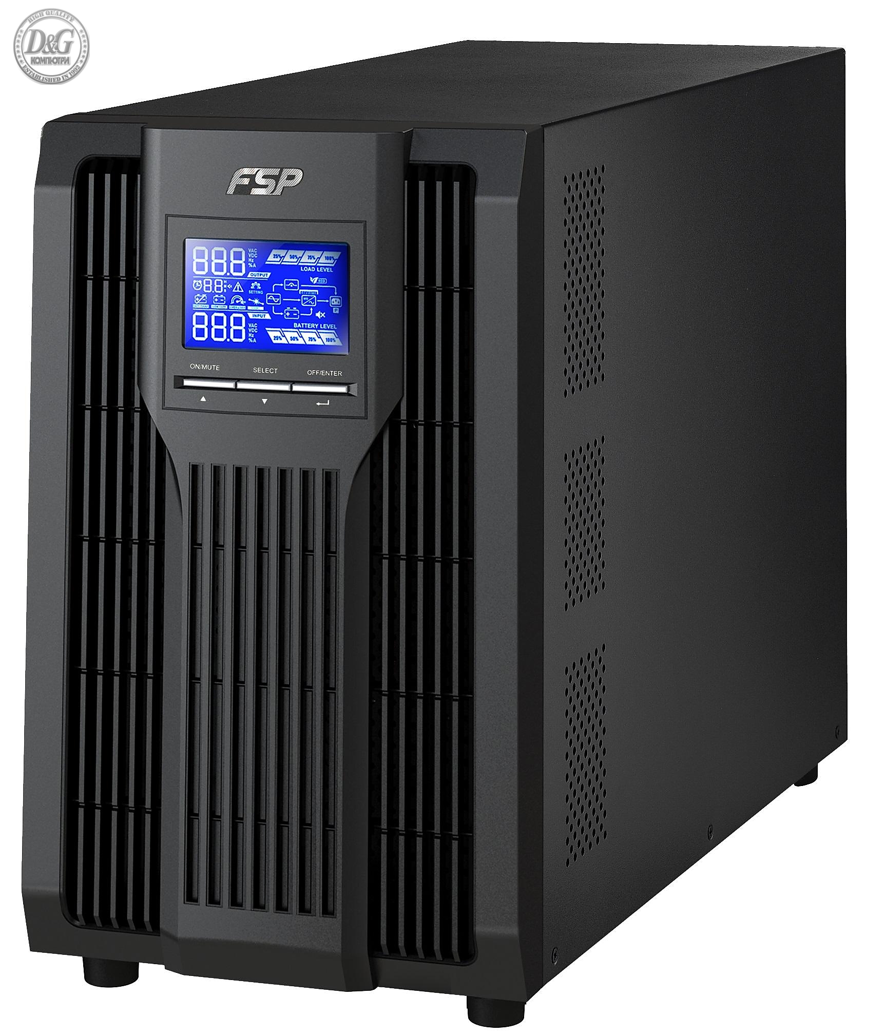 UPS FSP Group Champ Tower 6K, 6000VA, 5400W, LCD, USB, RS-232, EPO, (не са вкл. батерии)