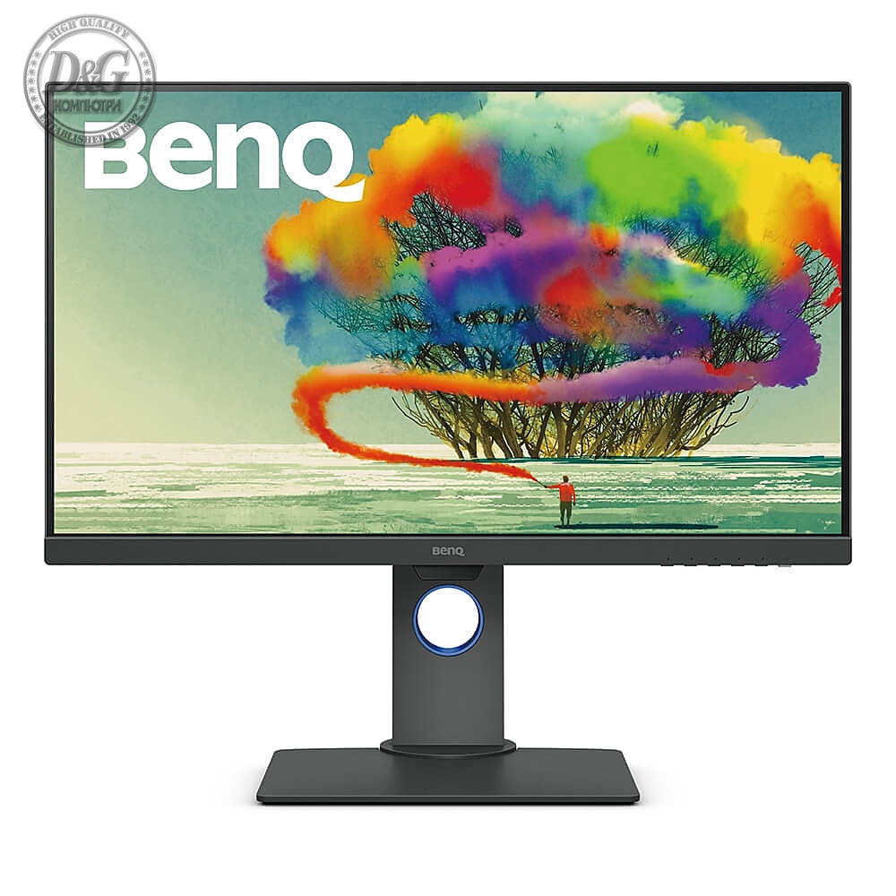 BenQ PD2700U, 27" IPS LED, 5ms, 3840x2160 4K, Design Monitor, 100% sRGB, DualView, PIP/PBP, CAD/CAM, Flicker-free, LBL, B.I., 1300:1, 20M:1 DCR, 10 bit, 350 cd/m2, HDMI, DP, miniDP, DP out, USB hub, Speakers, Height Adj.,Tilt, Swivel, Pivot, Gray