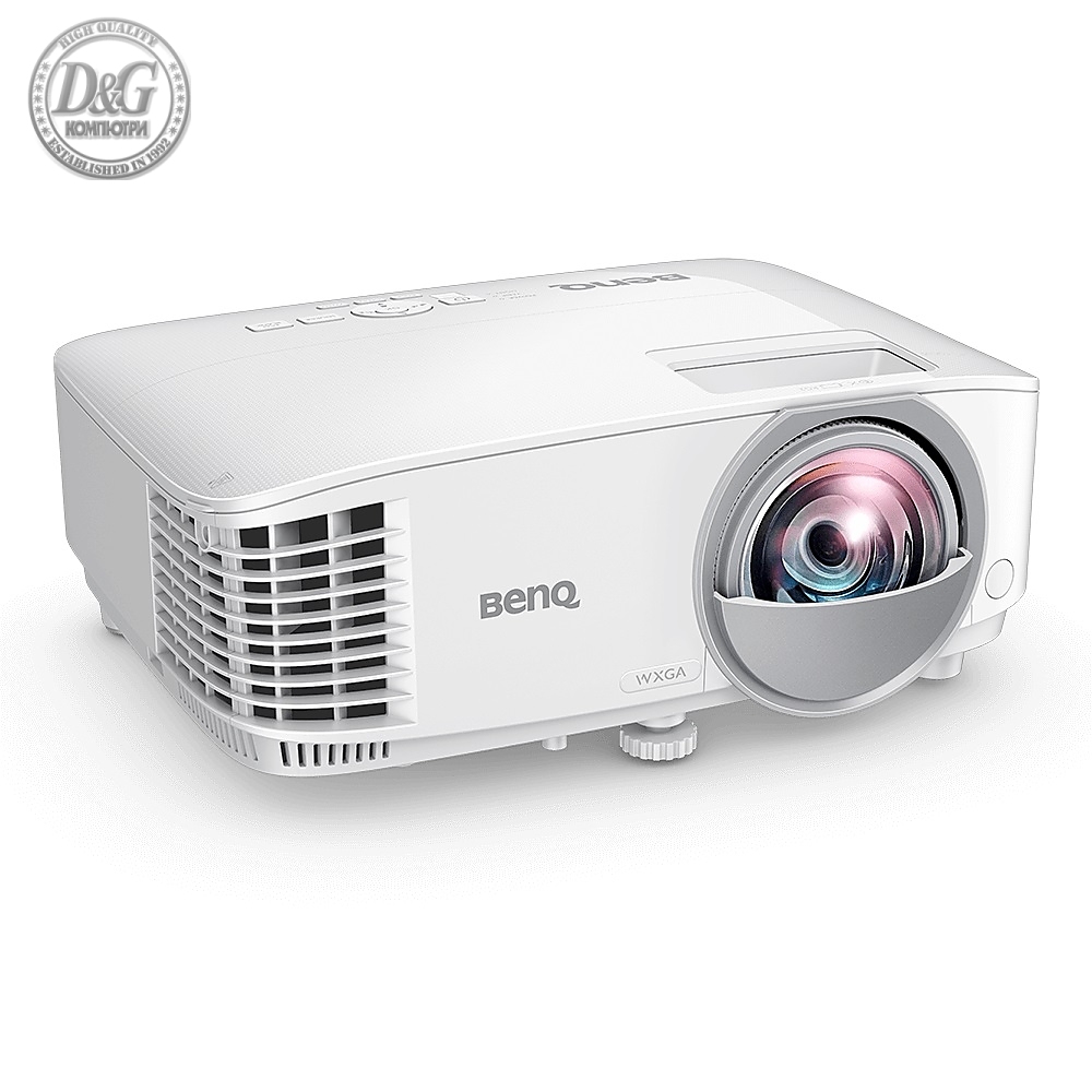 BenQ MW809STH, DLP, WXGA (1280x800), Short-throw (87"@0.91m), 20,000:1, 3600 AL, 10W Speaker, HDMI 1.4a, USB A 5V/1.5A, Audio in x2, Audio out, up to 15,000 hrs lamp life, Optional interactive kit(PW02/PT12), 2.8kg, White