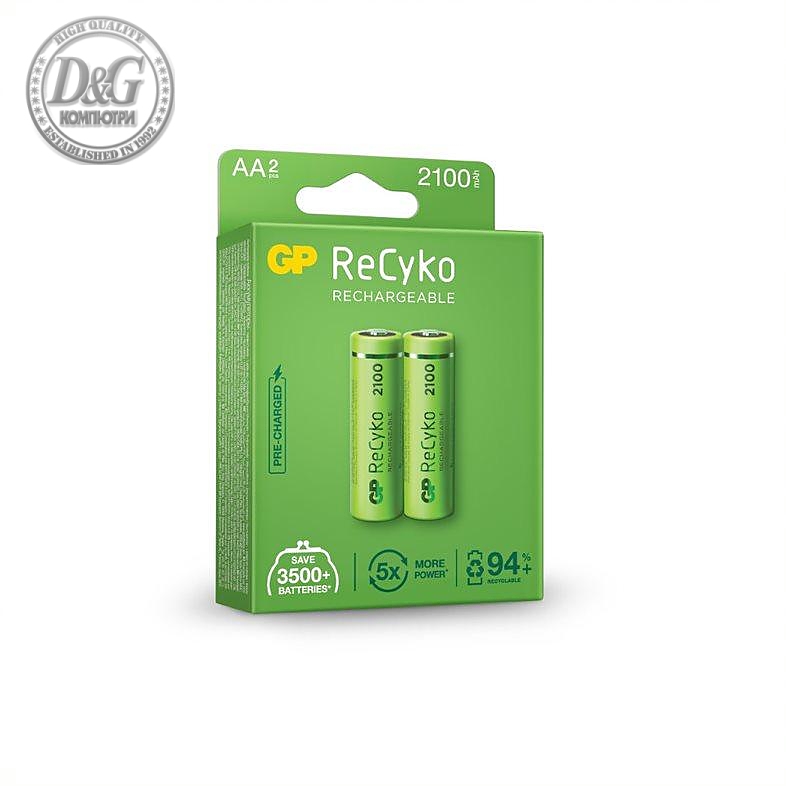 Акумулаторна Батерия GP R6 AA 2100mAh RECYKO 210AAHCE-EB2 NiMH 2 бр. в опаковка GP