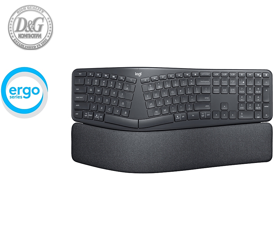 Logitech Wireless Keyboard ERGO K860, US INTL, Central, Graphite