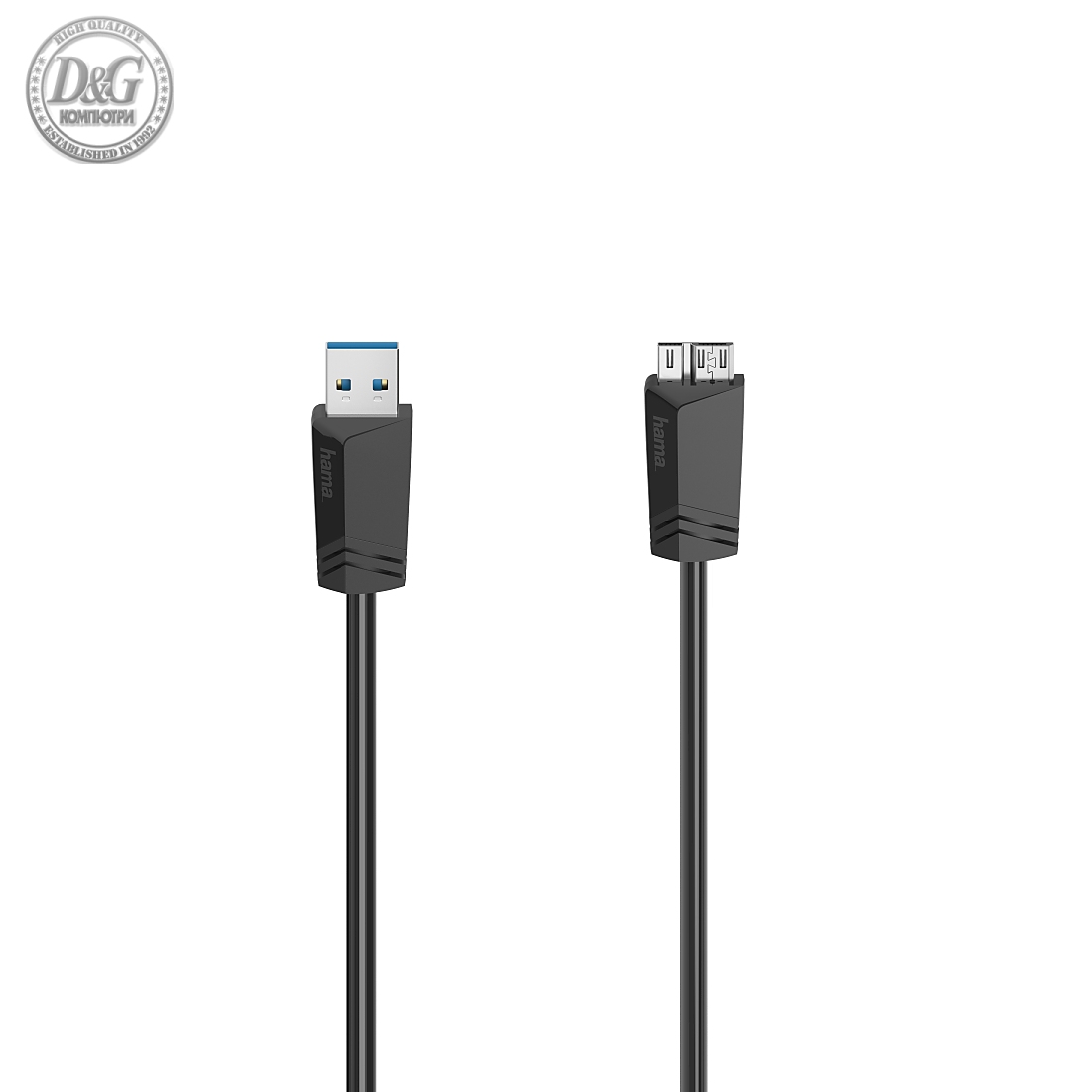 Кабел HAMA  USB 3.0 A мъжко - USB 3.0 Micro B мъжко, 1.5 м, 5Gbit/s