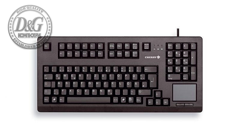 Компактна жична клавиатура CHERRY G80-11900 с Trackball, черна