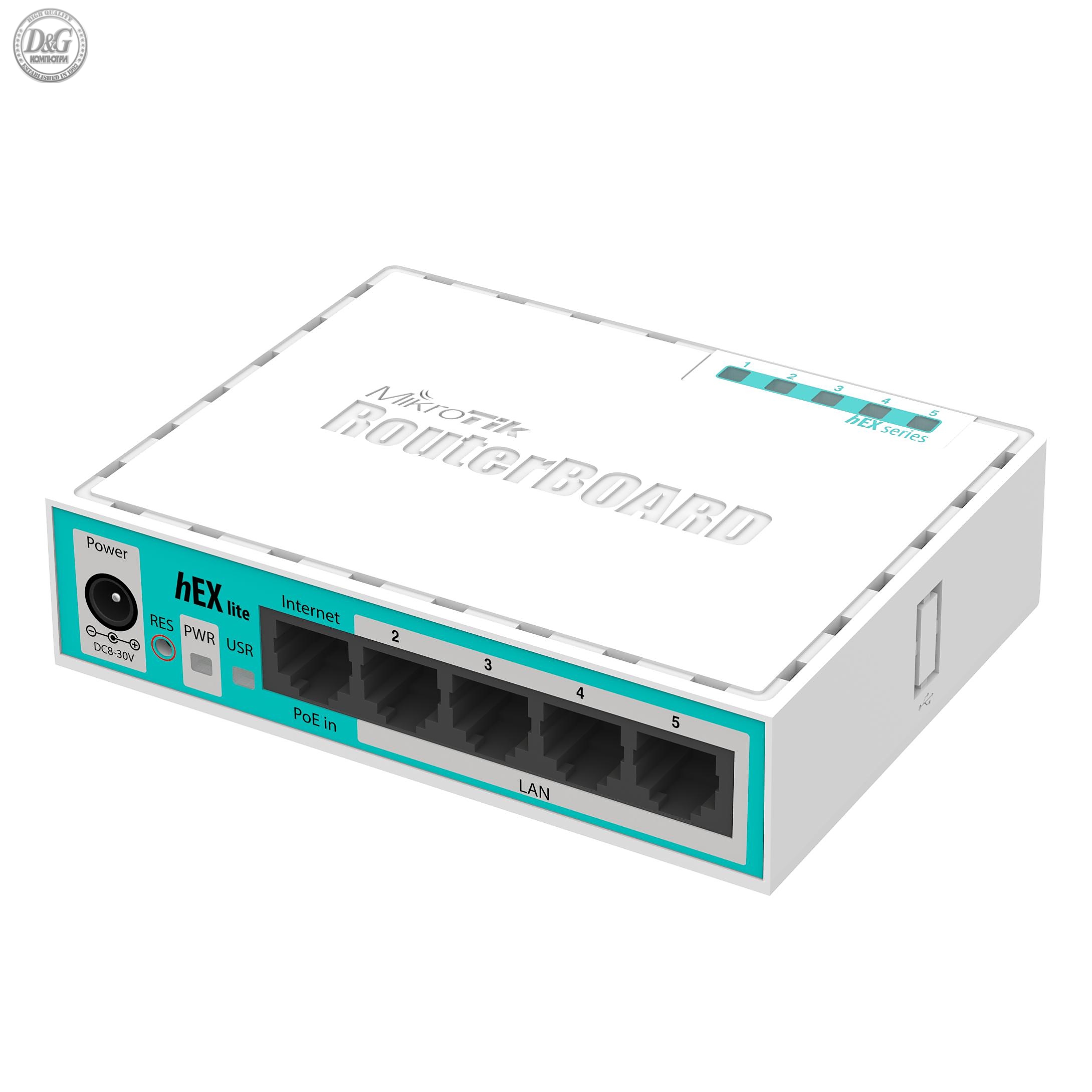 Рутер MiKrotik RB750R2, 10/100 Mbps, PoE, 64 MB, CPU 850MHz, Бял