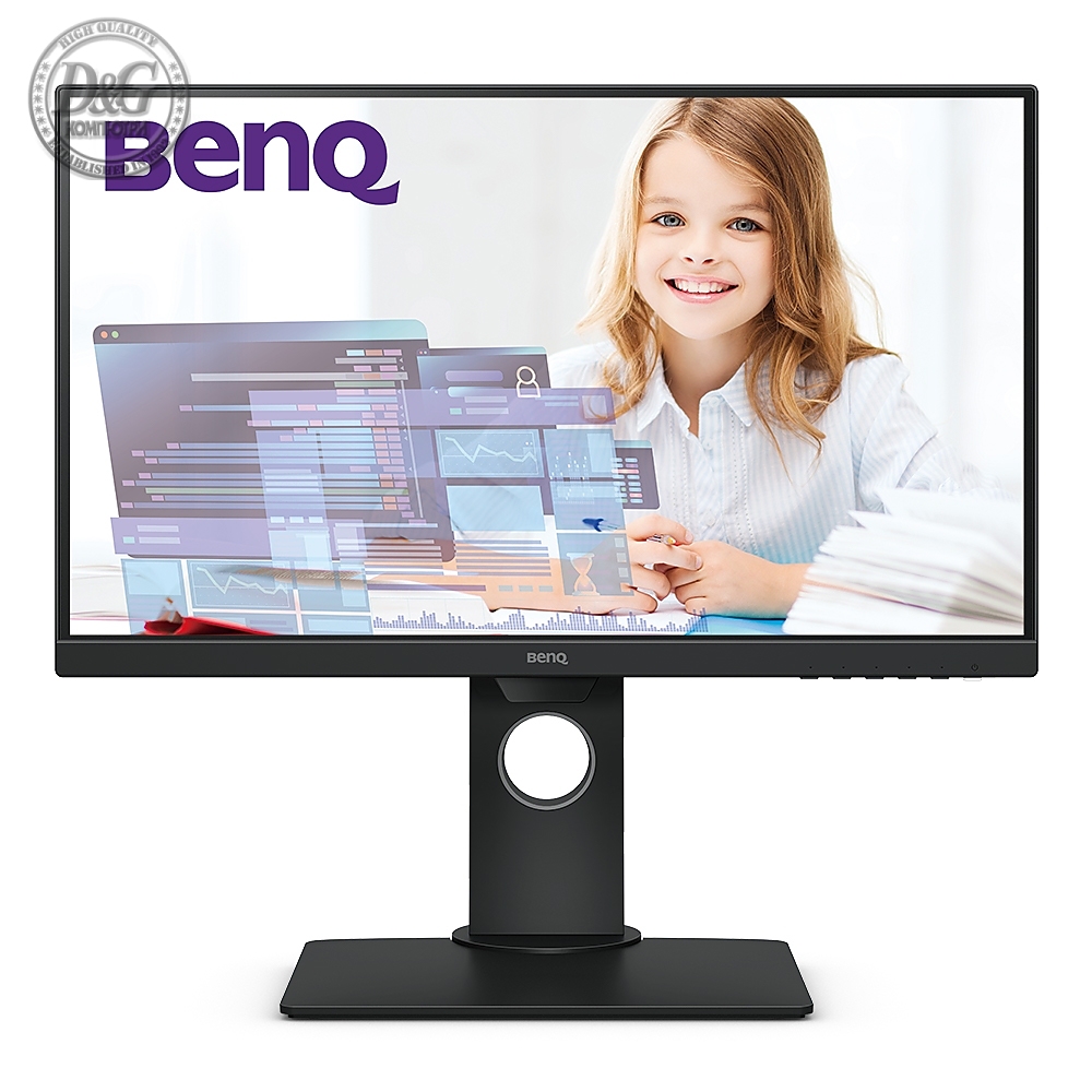 BenQ GW2480T, 23.8'' IPS, 5ms, 1920x1080 FHD, Business Eye Care Monitor, 72% NTSC?, Flicker-free, B.I., LBL, 1000:1, DCR 20M:1, 8 bit, 250cd/m2, VGA, HDMI, DP, Audio Line In, Speakers, Ergonomic Slim Bezel Design, Height Adj. Pivot, Swivel, Tilt, Black