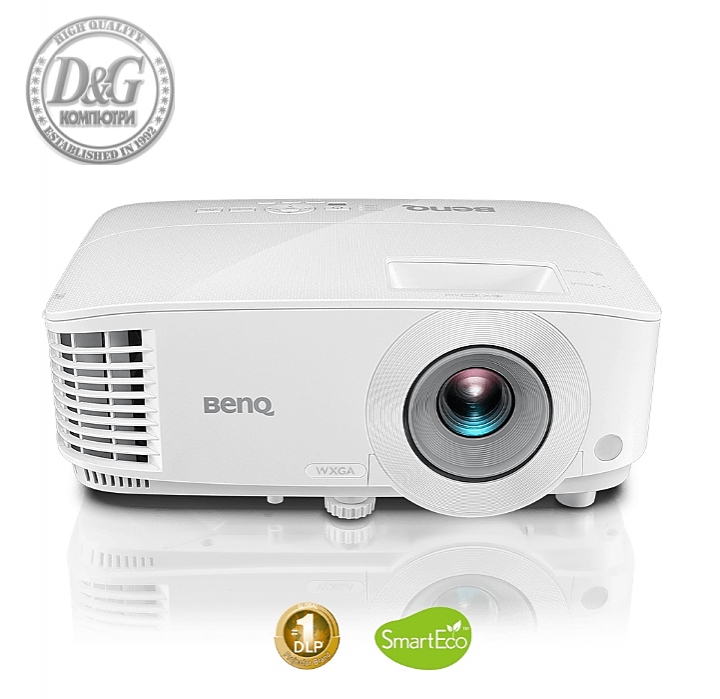 BenQ MW550, DLP, WXGA (1280x800), Business Projector, 20 000:1, 3600 ANSI Lumens, Zoom 1.1x, Vertical Keystone, Lampsave 15000 hours, VGA, HDMI x2, RCA, Audio in, Audio out, S-Video, VGA out, Speaker 2W, 3D Ready, 2.3 kg