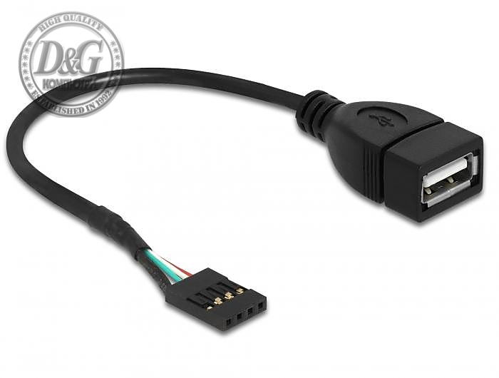 Кабел DeLock USB Pin header женско &gt; USB 2.0 type-A женски, 20 cm