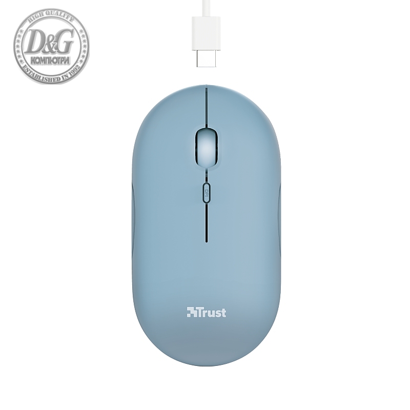 TRUST Puck Wireless & BT Rechargeable Mouse Blue