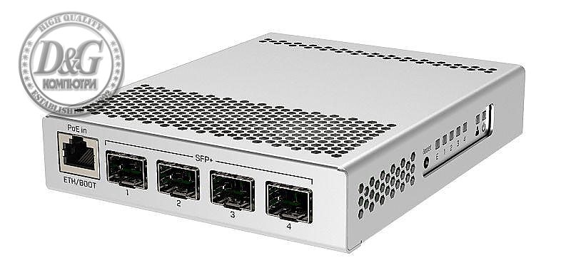 Суич Mikrotik CRS305-1G-4S+IN, 1xGigabit LAN, 4xSFP+ cages