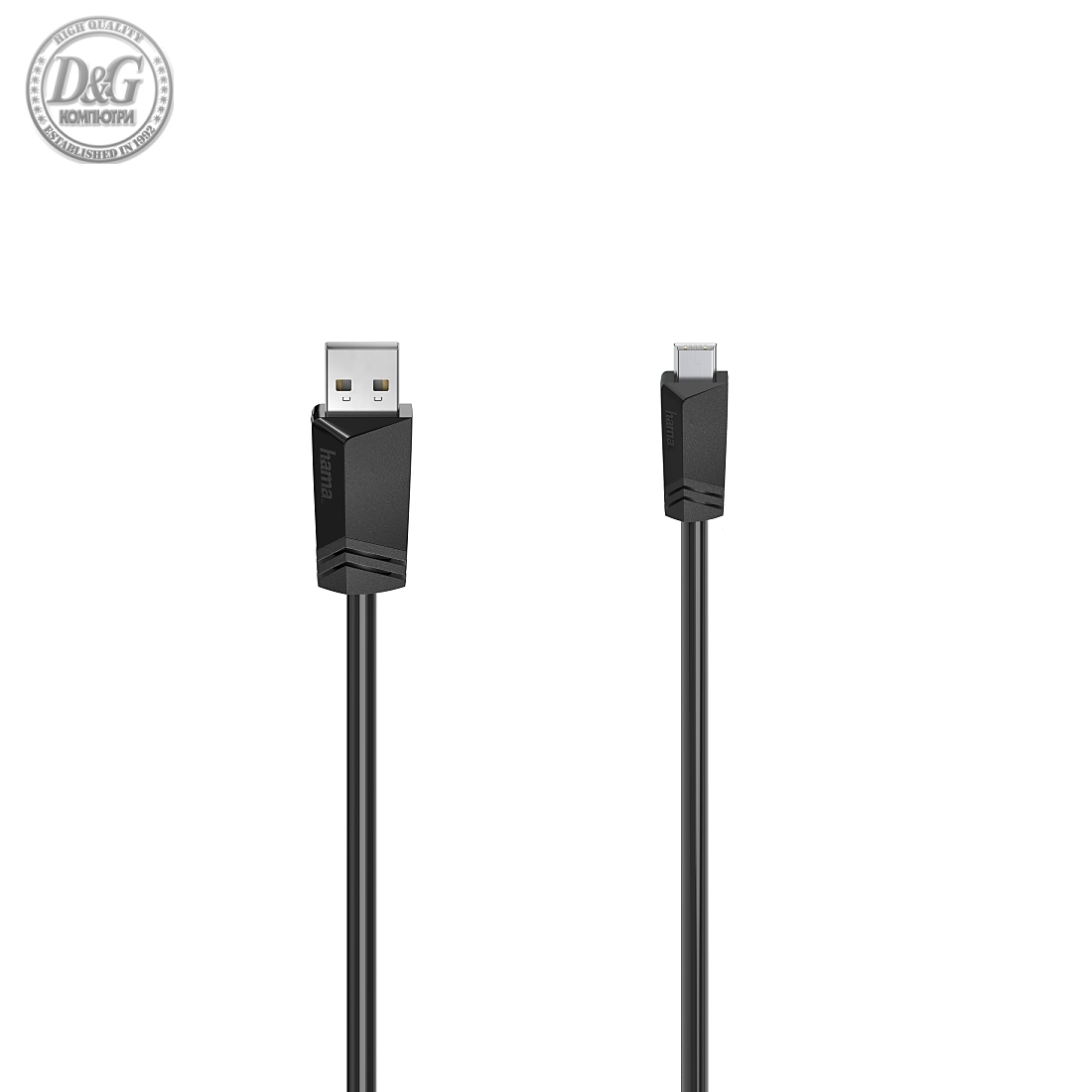 Кабел HAMA USB-A мъжко - USB-B mini мъжко, 1.5 м