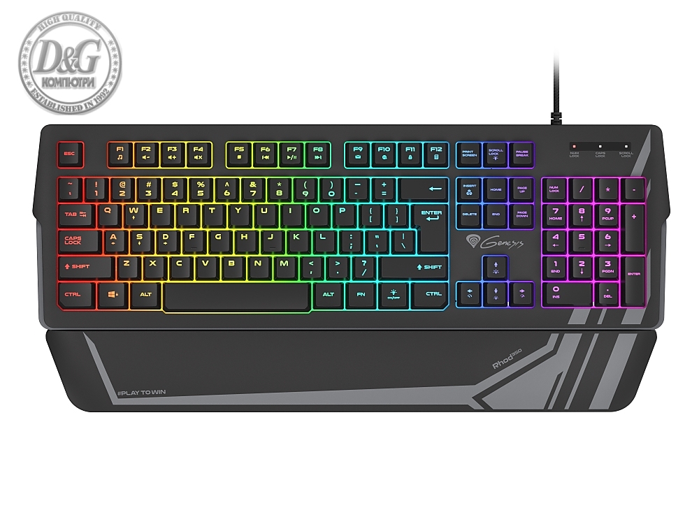 Genesis Gaming Keyboard Rhod 350 RGB Backlight US Lauout