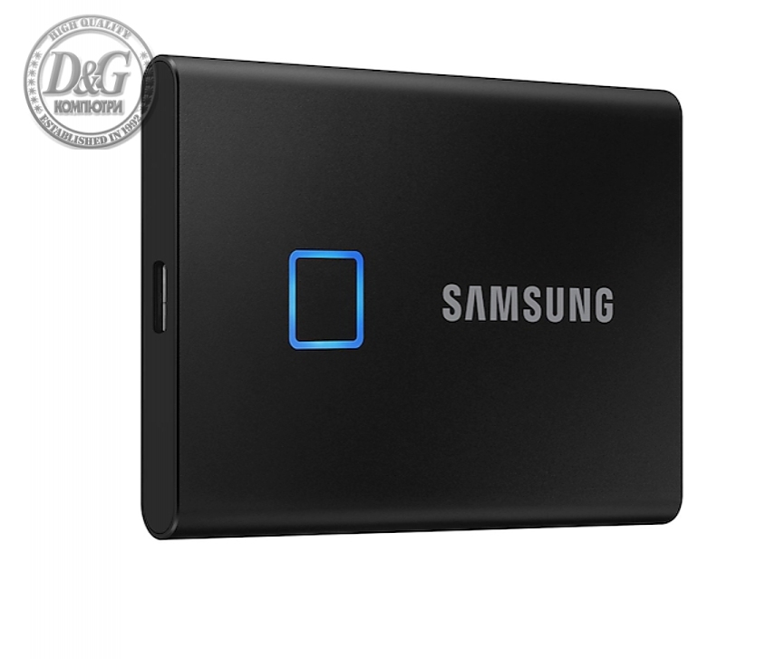 Samsung Portable SSD T7 Touch 2TB, USB 3.2, Fingerprint, Read 1050 MB/s Write 1000 MB/s, Black