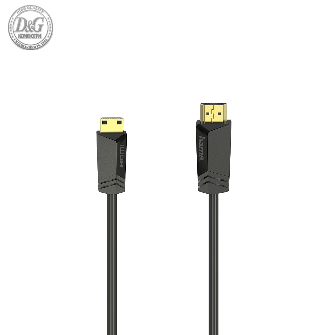 Кабел HAMA HDMI мъжко - mini HDMI мъжко, 1.5 м, позл.конектори