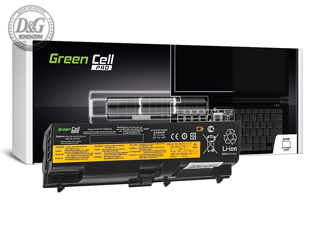 Батерия  за лаптоп GREEN CELL, IBM Lenovo ThinkPad T410 T420 T510 T520 W510 Edge 14 15 E525, 10.8V, 5200mAh