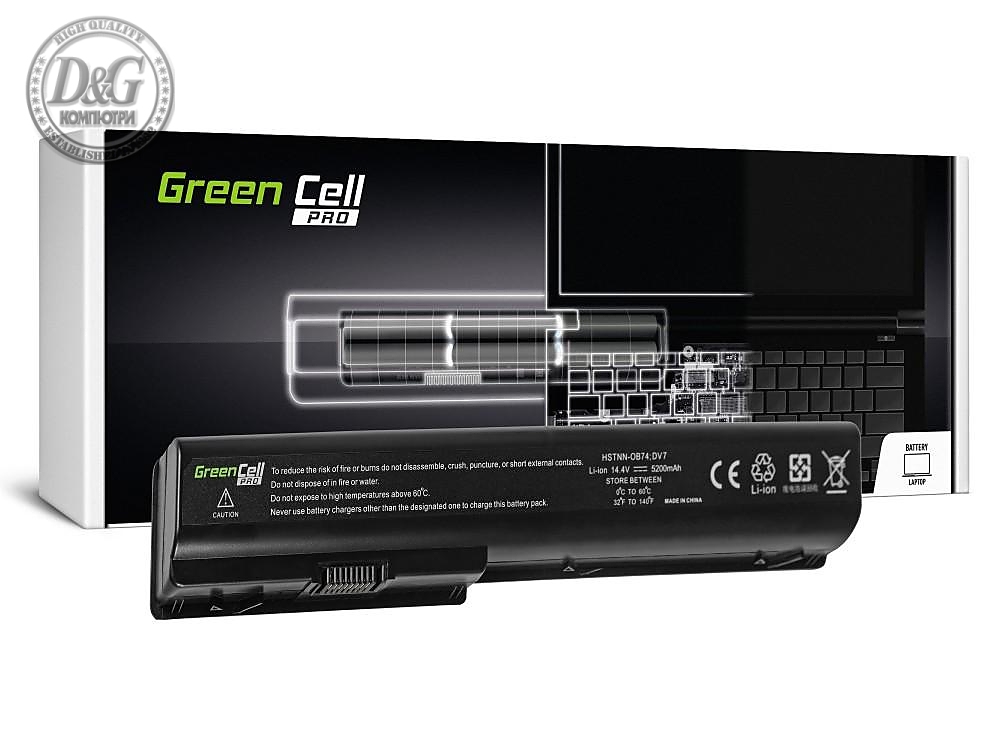 Батерия  за лаптоп GREEN CELL, HP DV7 DV7T DV7Z DV8  HSTNN-IB75 HSTNN-DB75, HP HDX X18 X18T-1000 CTO X18T-1100 CTO X18T-1200 CTO LB75, 14.4V, 5200mAh