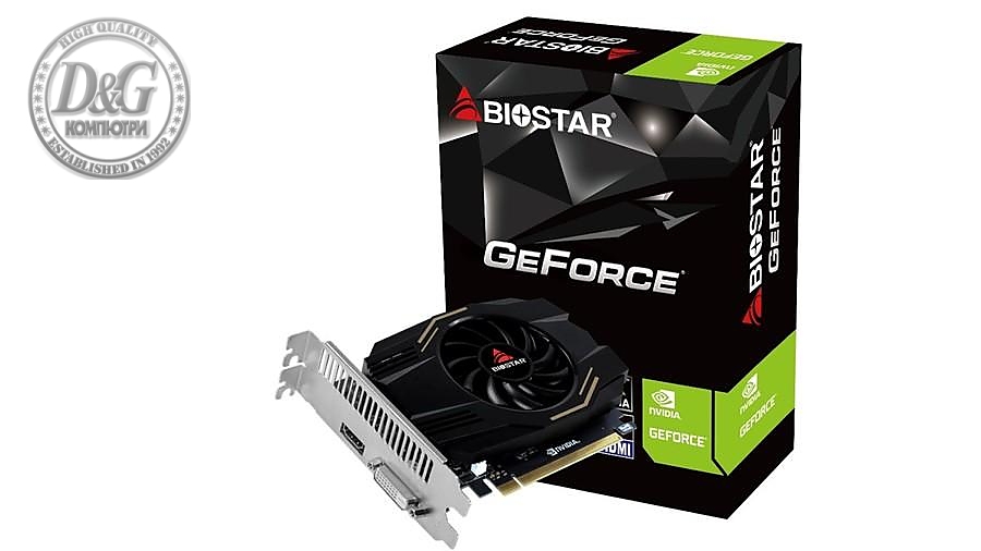 Видео карта BIOSTAR GeForce GT1030, 4GB, DDR4, 64bit, DVI-I, HDMI